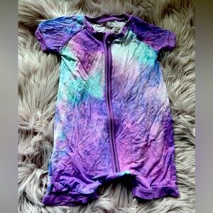 Little Sleepies Purple Watercolor Shorty Romper